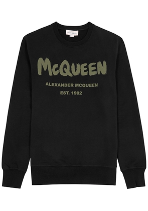 Alexander Mcqueen Graffiti Logo-print Cotton Sweatshirt - Black - L