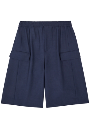 Alexander Mcqueen Wide-leg Wool-blend Shorts - Navy - 46 (IT46 / S)