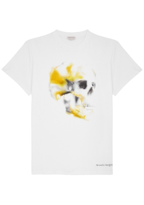 Alexander Mcqueen Obscured Printed Cotton T-shirt - White