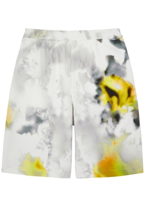 Alexander Mcqueen Obscured Printed Jersey Shorts - White - 46 (IT46 / S)
