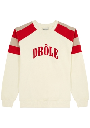 DRÔLE DE Monsieur Drôle Sport Striped Cotton Sweatshirt - Cream - L