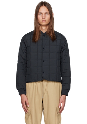RAINS Navy Quilted Bomber Jacket