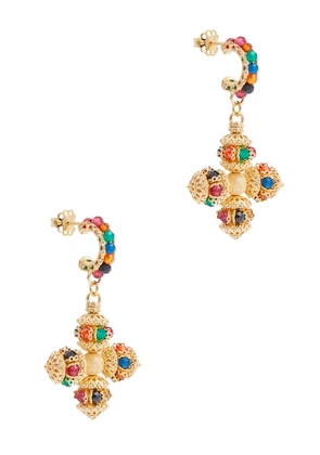 Soru Jewellery Santina Mini 24kt Gold-plated Hoop Earrings - Multicoloured 1
