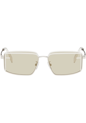 Fendi White Rectangular Sunglasses