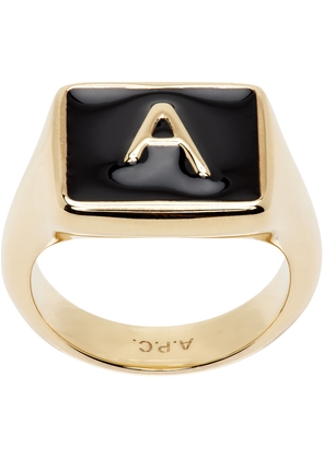 A.P.C. Gold 'A' Signet Ring