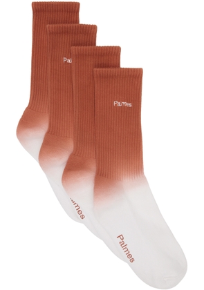 Palmes Two-Pack Orange Stained Socks