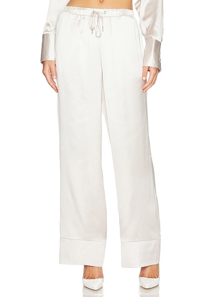 Ena Pelly Brooke Satin Pant in Cream. Size 8/S.