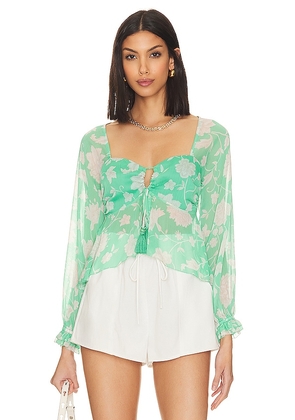 House of Harlow 1960 x REVOLVE Tanya Blouse in Green. Size XS.