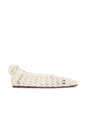 Magda Butrym Crochet Ballet Flats in Cream - Cream. Size 37 (also in 38, 38.5).