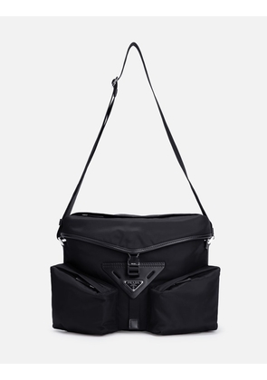 Re-Nylon and Leather Shoulder Bag