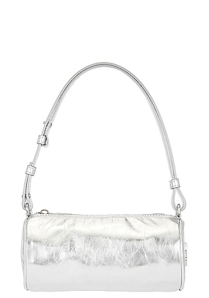 OFF-WHITE Small Torpedo Bag in Laminated Silver - Metallic Silver. Size all.