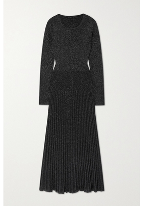 Joseph - Metallic Ribbed-knit Midi Dress - Black - xx small,x small,small,medium,large,x large