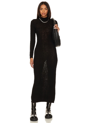 LNA Tye Semi Sheer Sweater Dress in Black. Size M, S.