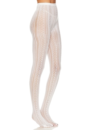 petit moments Knit Tights in White.
