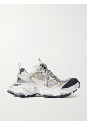 Balenciaga - Cargo Distressed Rubber-trimmed Faux Suede And Mesh Sneakers - White - IT35,IT36,IT37,IT38,IT39,IT40