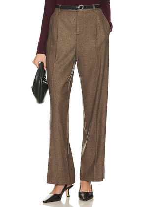 Vince Houndstooth Pleat Front Pant in Brown. Size 4.