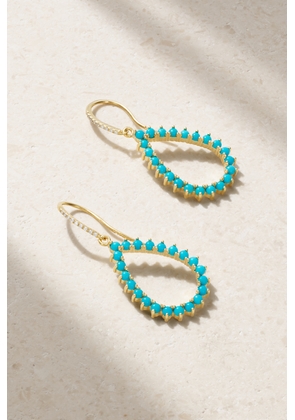 Jennifer Meyer - 18-karat Gold, Turquoise And Diamond Earrings - One size