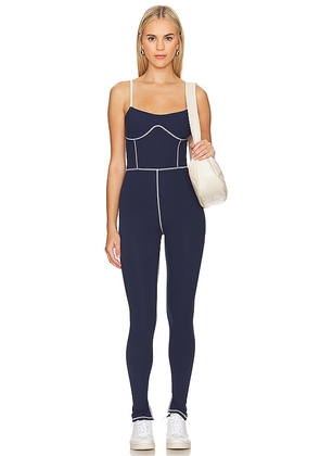 WeWoreWhat Silhouette Ankle Flare Jumpsuit in Navy. Size M, S, XL, XS.