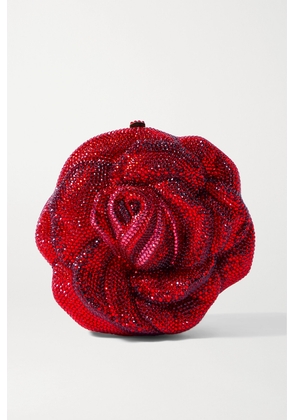 Judith Leiber Couture - Rose American Beauty Crystal-embellished Gold-tone Clutch - Red - One size