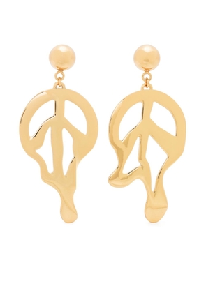 Moschino melted peace-sign earrings - Gold