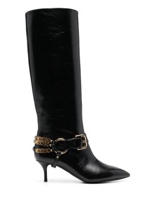 Moschino Mini Lettering 65mm leather boots - Black