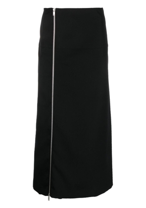 Jil Sander off-centre wool maxi skirt - Black