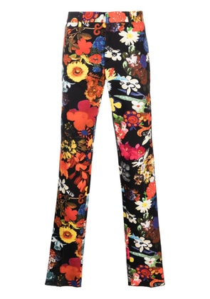 Moschino floral-print tapered trousers - Black