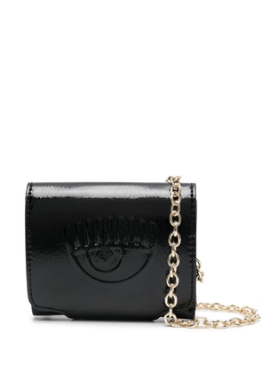 Chiara Ferragni Eyelike motif-embossed patent-finish wallet - Black