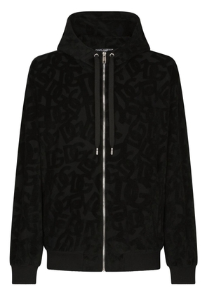 Dolce & Gabbana DG logo jacquard hoodie - Black