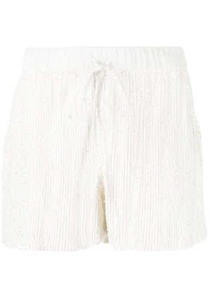 P.A.R.O.S.H. sequin-embellished mini shorts - White
