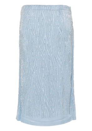 P.A.R.O.S.H. bead-embellished chiffon skirt - Blue