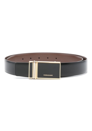 Ferragamo engraved-logo leather belt - Black