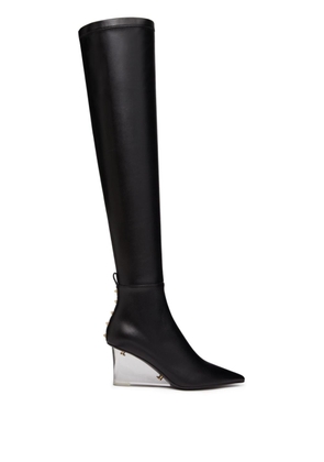 Valentino Garavani Rockstud-embellished leather boots - Black