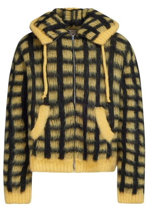 Marni checked mohair-blend cardigan - Yellow