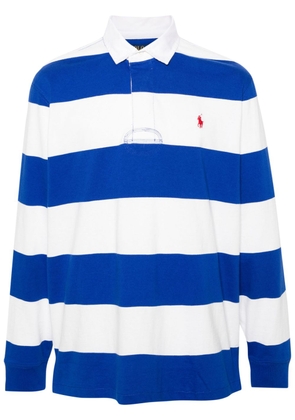 Polo Ralph Lauren embroidered-logo striped polo shirt - Blue