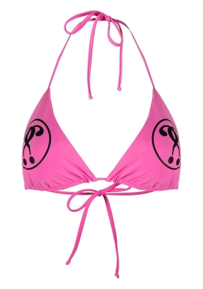Moschino logo-print bikini top - Pink
