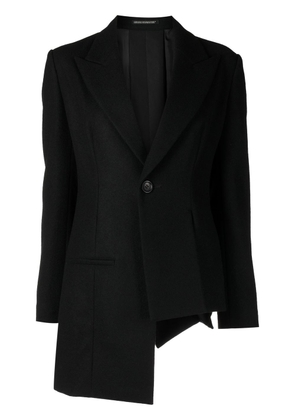 Yohji Yamamoto asymmetric-hem blazer jacket - Black