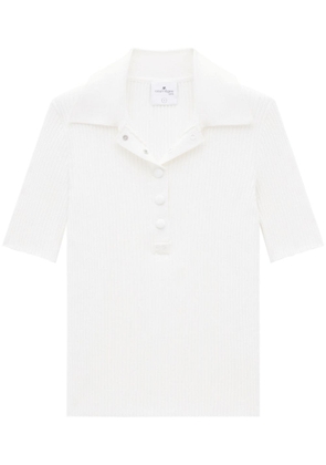 Courrèges AC ribbed-knit polo shirt - White
