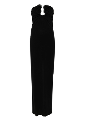 Magda Butrym rose-appliqué maxi dress - Black