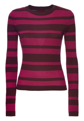 La DoubleJ fine-knit striped jumper - Purple