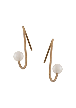 Hsu Jewellery curved line peal earrings - Gold
