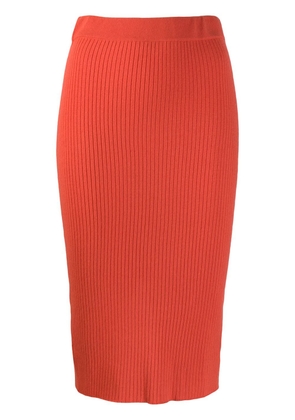 Cashmere In Love ribbed knitted skirt - Orange