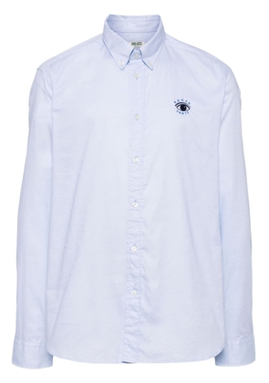 Kenzo logo-embroidered cotton shirt - Blue