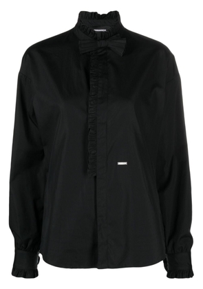 Dsquared2 bow-detail ruffled cotton shirt - Black