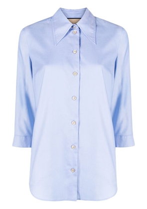 Gucci logo-embroidered Oxford shirt - Blue