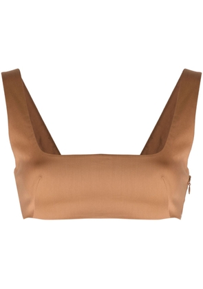 THE ANDAMANE sleeveless cropped top - Brown