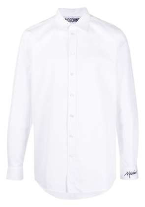 Moschino logo-embroidered cotton shirt - White