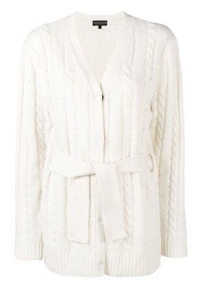 Cashmere In Love cashmere blend cable knit cardigan - White