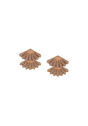 Anita Ko 18kt rose gold double-fan diamond earrings