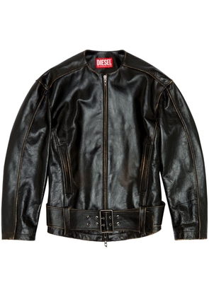 Diesel L-Margy collarless leather jacket - Black